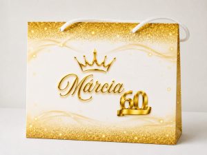 KIT 10 Sacolinhas Personalizadas com Nome e Idade – Elegância para Qualquer Comemoração