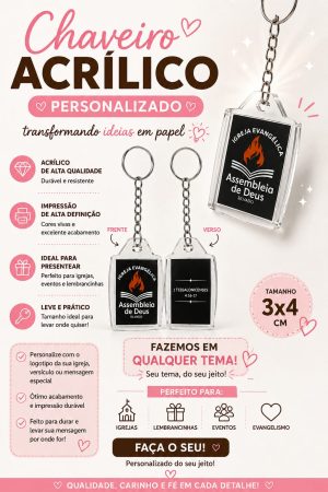 Kit Chaveiro de acrílico 3×4